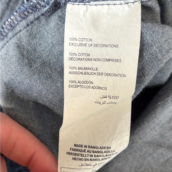 Women's XL‎ Embroidered Flower Denim Snap Button Up English Country Side Garden - Picture 13 of 13